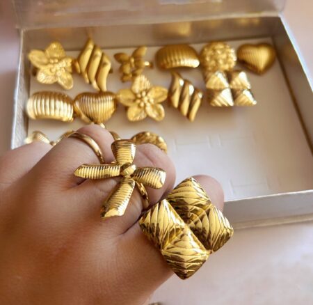 GOLD00015 Anillos Acero Dorado