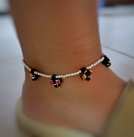 TOBI00025 TOBILLERA PLATA 900 CON CRISTAL CHECO PL900