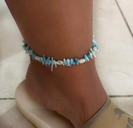 TOBI00029 TOBILLERAS PL900 CON CORAL TURQUESA