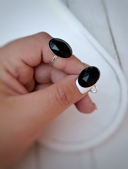 ANIP000465 ANILLO PLATA LAMINADA SIMIL ONIX