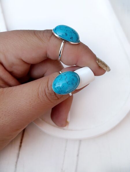 ANIP000464 ANILLO PLATA LAMINADA SIMIL TURQUESA