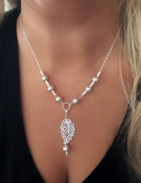 CONJPL000474 COLLAR FILIGRANA HOJA