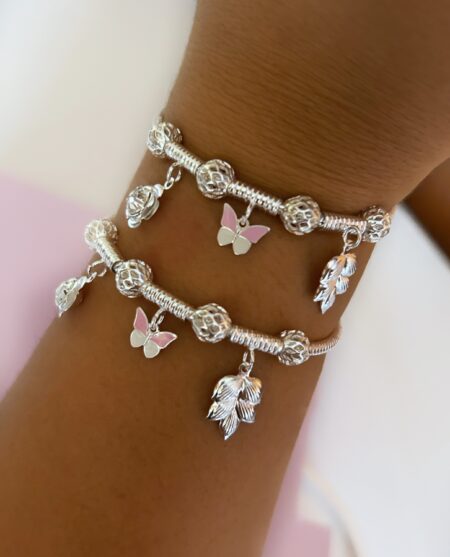PUPL000527 PULSE PANDORA MIX DIJES MARIPOSAS Y ROSA
