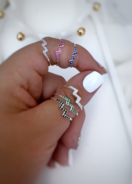 ANILLP000186 ANILLO ZIGZAG CIRCONIA MULTI COLOR PLATA 925