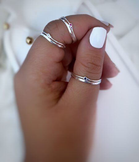 ANILLP000192 ANILLO DOBLE CON MINI CUBIC PLATA 925