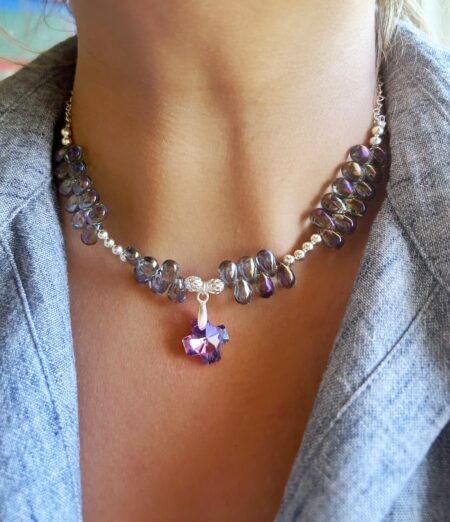 CONJPL000495 COLLAR GOTAS CRUZ SÍMIL SWROVSKI