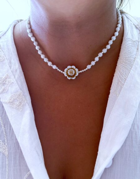 CONJPL000501 CHOKER MARGARITA CREMA