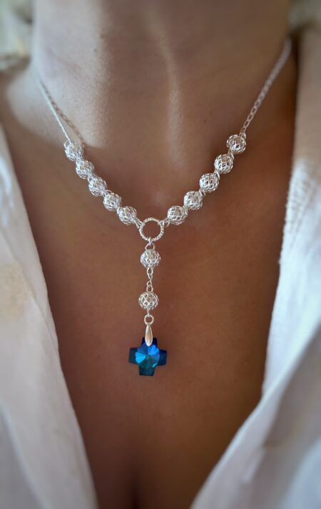 CONJPL000559 DENARIO CALADO SIMIL SWAROVSKI AZUL