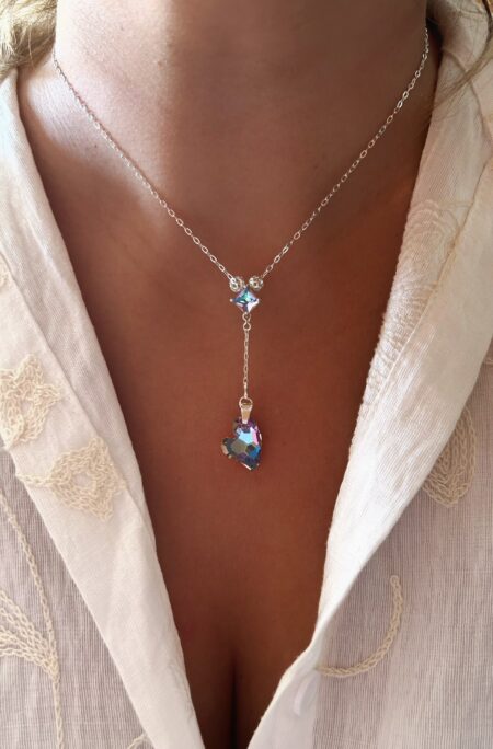 CONJPL000562 CORBATERO CUBIC LILA Y SIMIL SWAROVSKI CORAZON