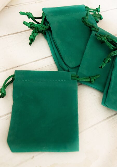 EXHI00019 BOLSAS TERCIOPELO Y PANA VERDE PETROLEO X 10