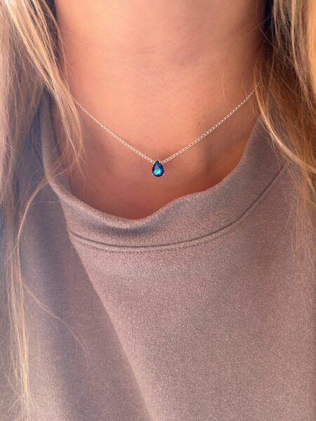 CONJPL000573 GARGANTILLAS CON CUBIC 6MM - AZUL
