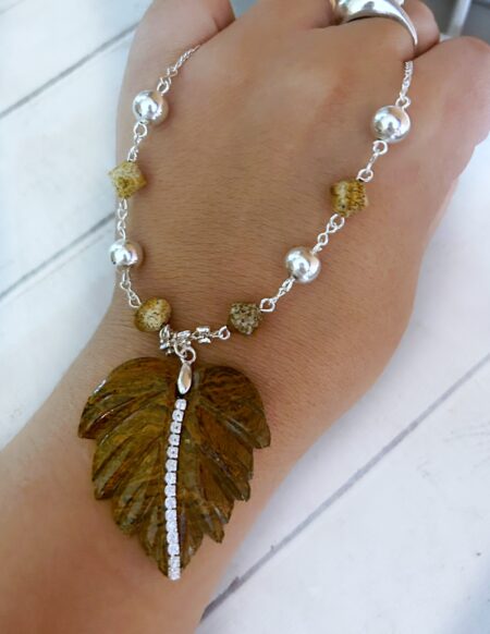 CONJPL000578 COLLAR HOJA PIEDRAS ONIX - ONIX3