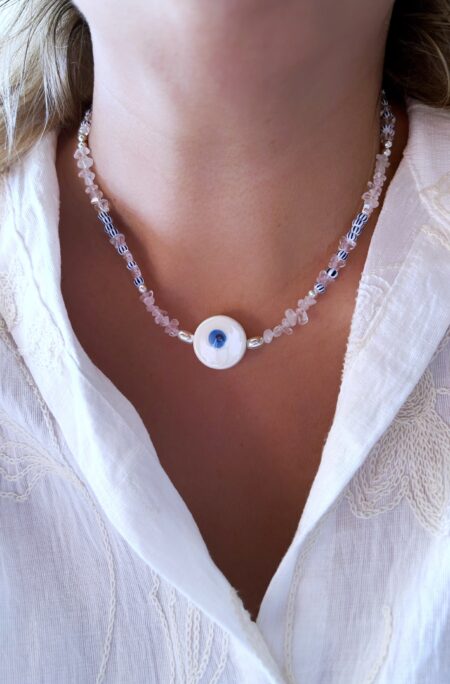 CONJPL000598 COLLAR OJO TURCO BLANCO