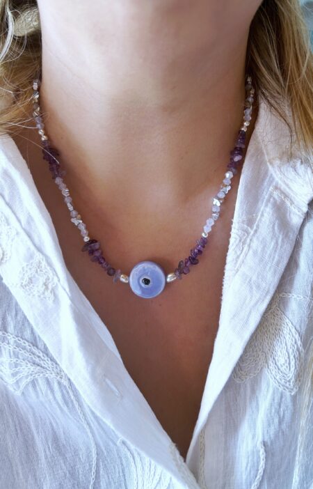 CONJPL000599 COLLAR OJO TURCO LAVANDA