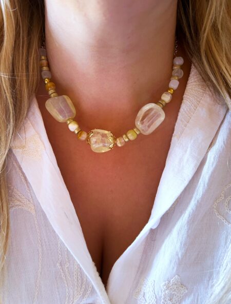 GOLFI00102 COLLAR OPALINA DORADA