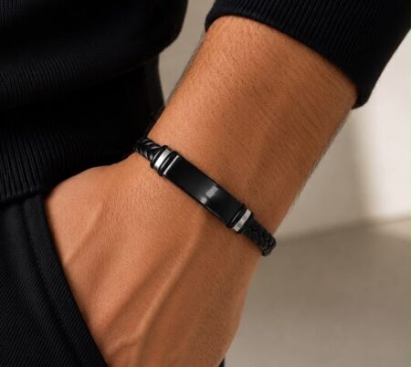 PUQ00015 PULSE HOMBRE ACERO Y CUERINA TRENZADA