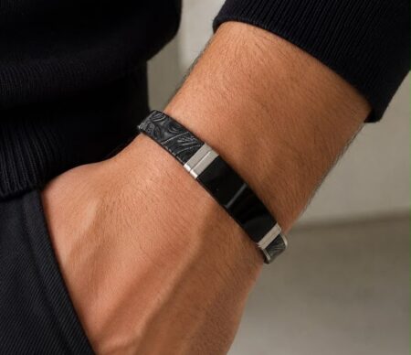 PUQ00014 PULSE HOMBRE ACERO Y CUERO LABRADO