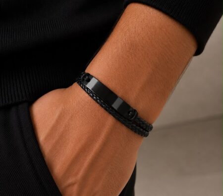 PUQ00013 PULSE ACERO HOMBRE Y CUERINA CON TIENTO