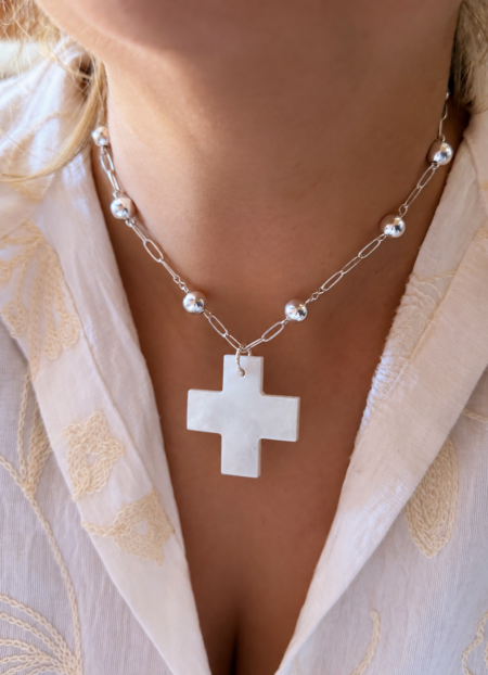 COLLAR ÓNIX BLANCO DENARIO CONJPL000640