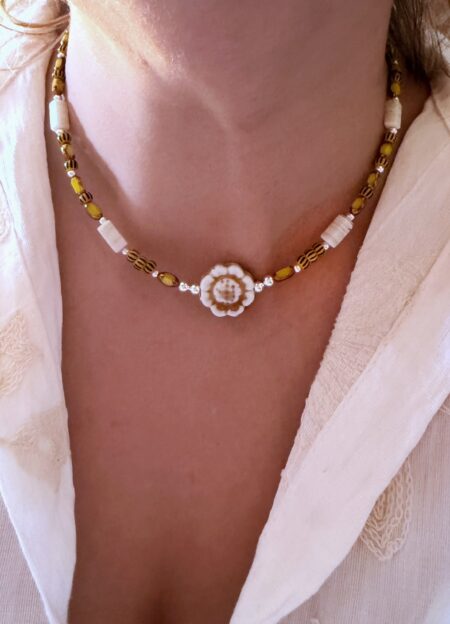 COLLAR CHOKER CON MURANO Y VIDRIO CHECO CONJPL000641