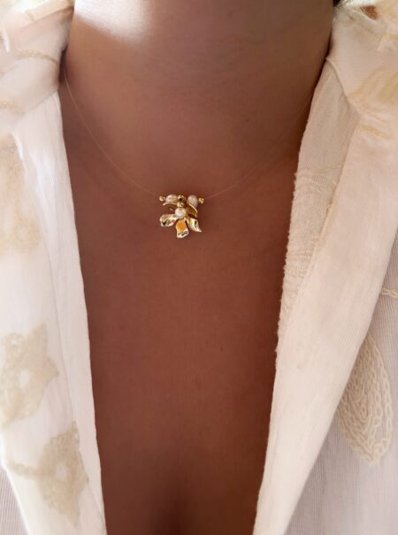 GOLFI000115 INVISIBLE EN GOLDFFILED FLOR Y PERLA DE RIO