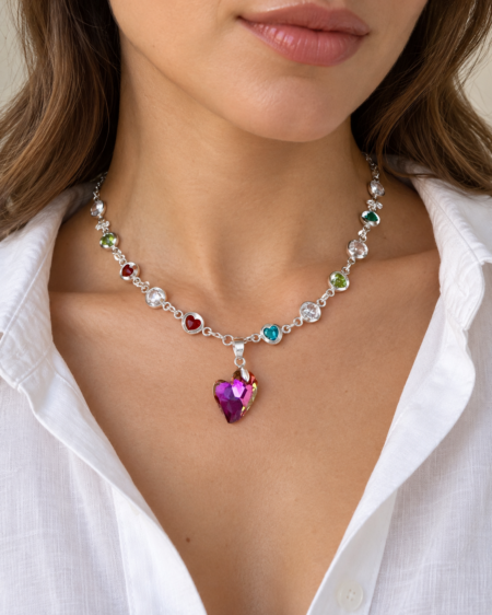 COLLAR CUBIC Y CORAZON SIMIL SW CONJPL000666