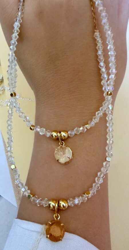 COLLAR GARGANTILLA CITRINO CRISTAL CHECO GOLFI000127