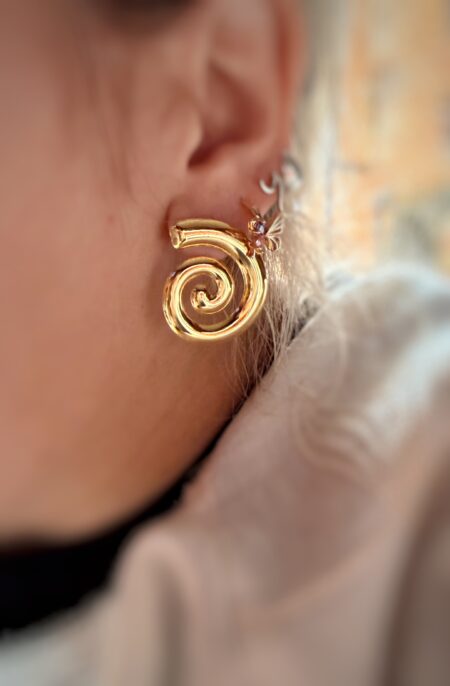 AROS ESPIRAL ACERO DORADO GOLFI000148