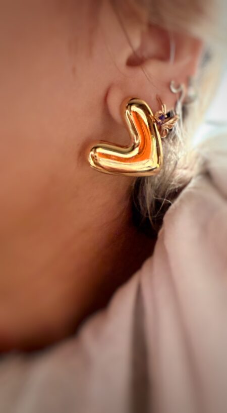 AROS ACERO DORADO CORAZON GOLFI000146