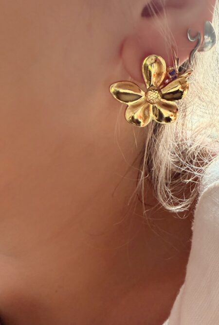 AROS ACERO DORADO FLOR GOLFI000143