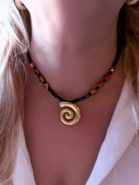 COLLAR CARACOLA ACERO DORADO GOLFI000159